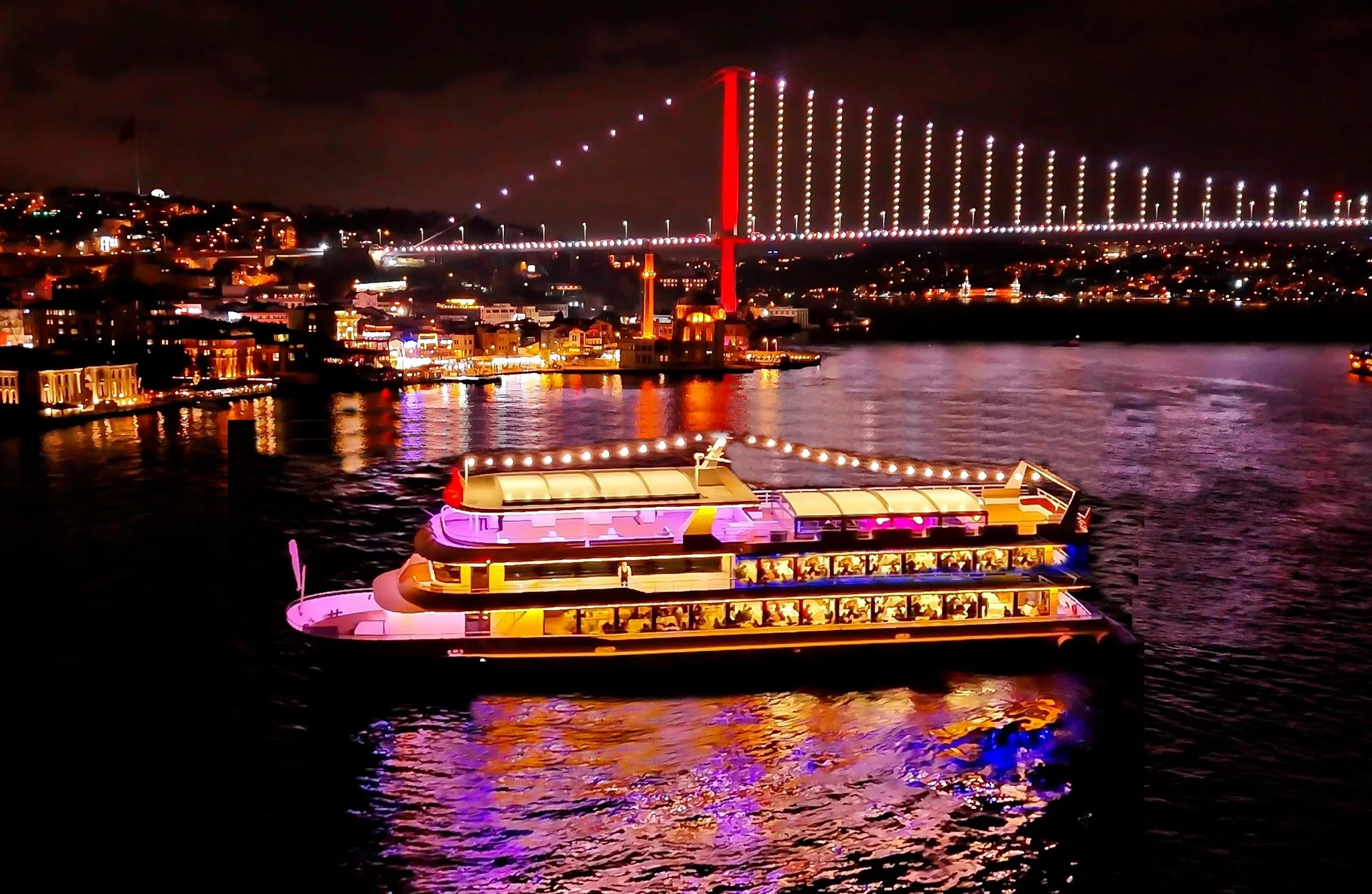 Bosphorus Dinner Cruise and Show with Standard Menu with Unlimited Soft Drinks and Meeting Point on Private Tables - Istanbul experience