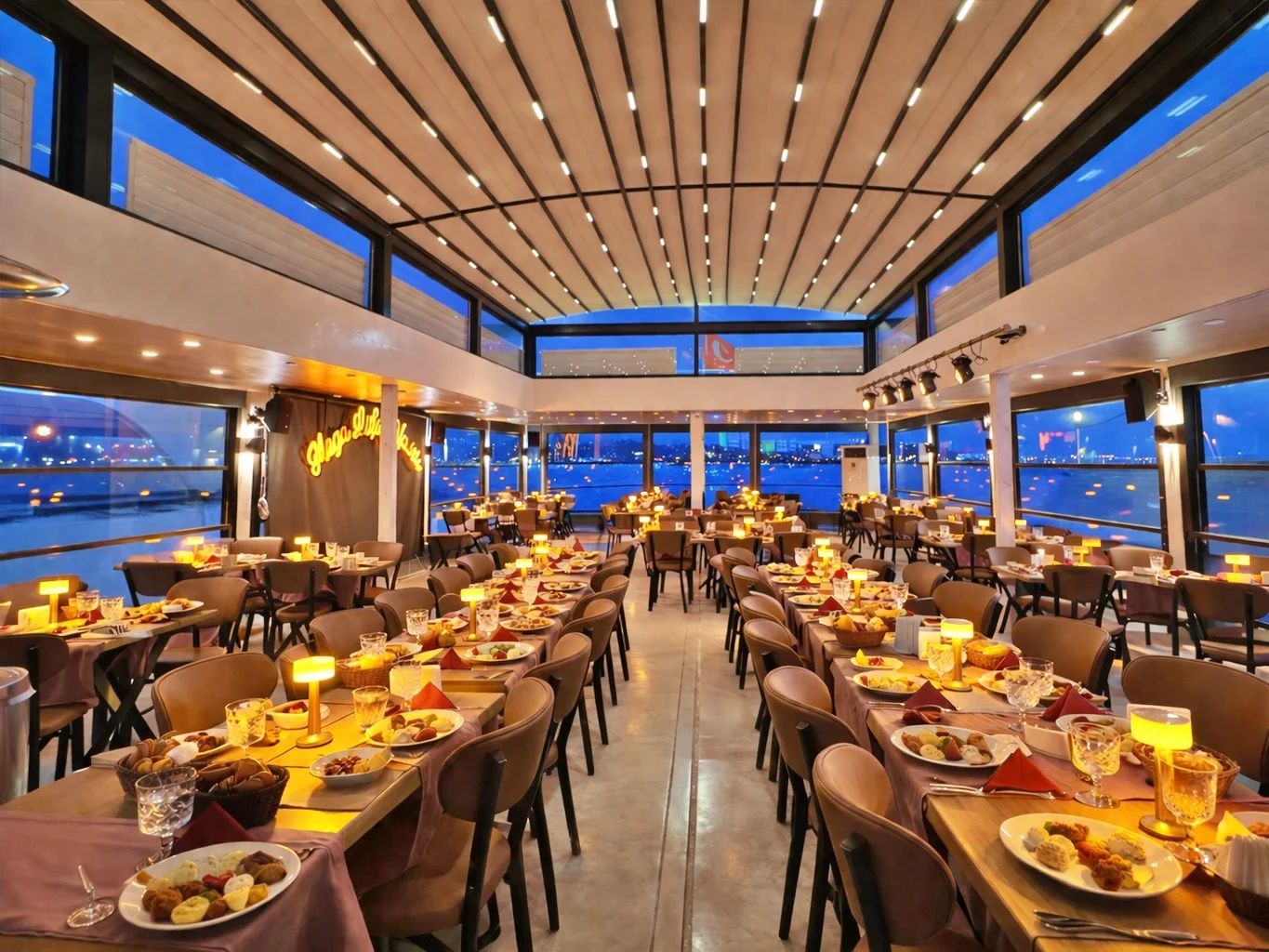 | Window-Side Table | VIP Lounge, VIP Menu, Soft Drink and Meeting Point on Private Tables - Istanbul experience