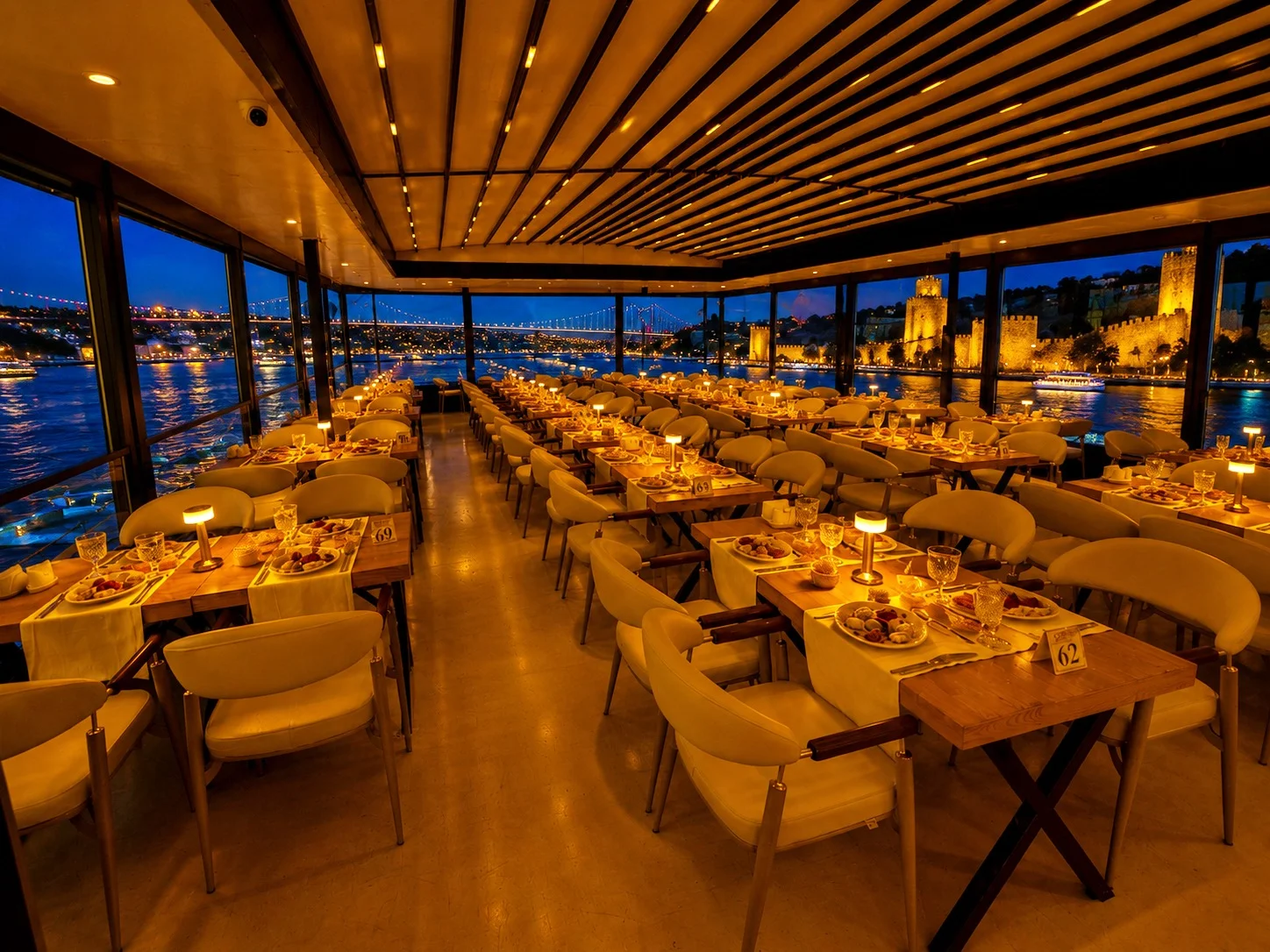 Bosphorus Dinner Cruise and Show with VIP Lounge, VIP Menu, Soft Drink and Meeting Point on Private Tables - Istanbul experience